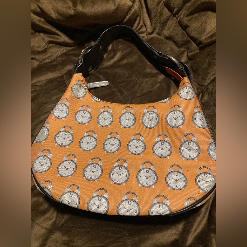 Braccialini Brand, Orange, Clock, Cute, Unique Purse